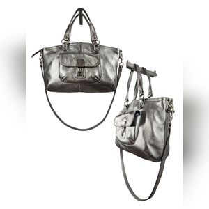 Coach silver genuine leather bag